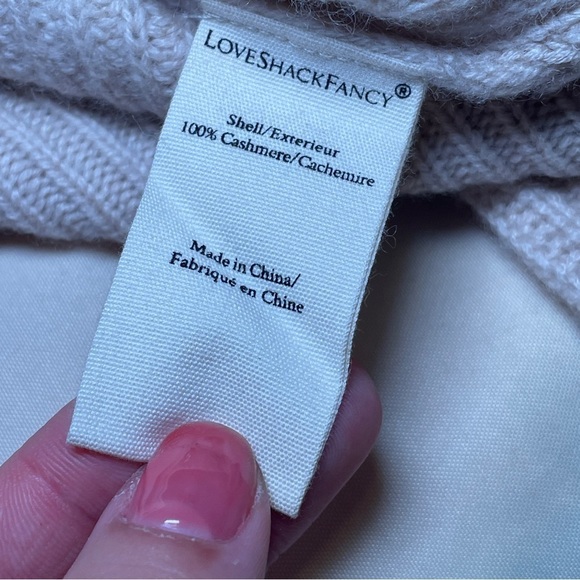 LoveShackFancy- Beige Potter Sweater Size S Cashmere Puff Sleeve Fall Fashion - Picture 11 of 11